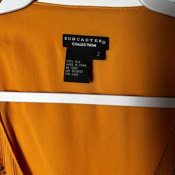 Doncaster Orange Silk Beaded Embellished V-neck Tank MSRP $500 Size 2 - Picture 3 of 7
